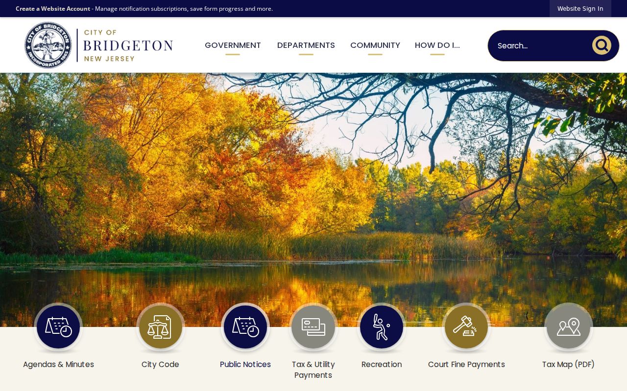 Bridgeton city offices and criminal records context