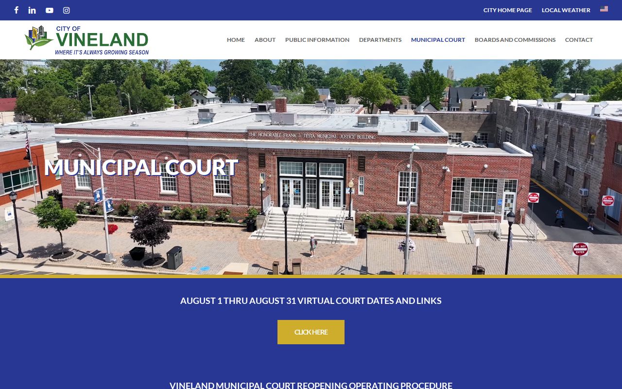 Vineland criminal records at Municipal Court